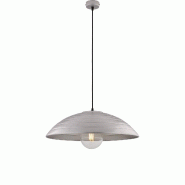 BeLight Suspension Expéditeur d.50 cm, fer noir, déco argent antique, câble tissu réglable, 1 lumière, design sobre et chic - argenté 8057724581980