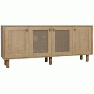 Buffet 4 portes en aggloméré Bohemian noyer avec cannage (2 portes) Hanah Home - 8684283882182 Buffet 4 portes en aggloméré Bohemian noyer avec cannage (2 portes) Hanah Home - 8684283882182
