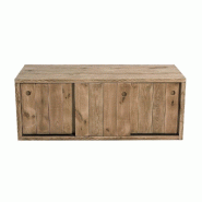 Buffet bas Westside - 3 portes coulissantes - L119xP45xH46cm - Pin massif - Couleur Miel