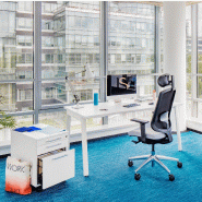 Bureau individuel Yan M - MDD - Blanc, 140 x 80 cm_0