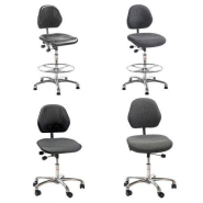 Chaise de travail ergonomique Comfort ESD - Hauteur d'assise 500/630 mm - Dossier et assise en mousse de polyuréthane - Marque Rolléco Chaise de travail ergonomique Comfort ESD - Hauteur d'assise 500/630 mm - Dossier et assise en mousse de polyuréthane - Marque Rolléco