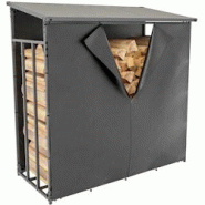 CLP Abri pour bois de chauffage Ruston en Aluminium avec bâche de protection S - gris métal 319362
