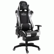 CLP Fauteuil de bureau Turbo XL en similicuir Noir / Blanc/Similicuir (métallique) - blanc polyester 310497 CLP Fauteuil de bureau Turbo XL en similicuir Noir / Blanc/Similicuir (métallique) - blanc polyester 310497