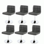Décoshop26 - Lot de 6 chaises fauteuils de salle à manger en synthétique gris CDS04267 - gris 3000081760562 Décoshop26 - Lot de 6 chaises fauteuils de salle à manger en synthétique gris CDS04267 - gris 3000081760562