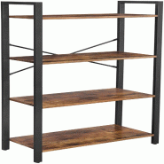 Helloshop26 - Bibliothèque étagère de rangement à 4 niveaux étagère échelle cadre en fer 66 x 30 x 120 cm  stable chambre bureau 12_0000492 - 3