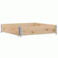 Helloshop26 - Jardinière bac lit surélevé plantes fleurs terrasse jardin 100 x 100 cm bois de pin massif marron 02_0037238 - marron métal 30002138