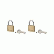 Lot de 2 cadenas Type1+, 30mm, anse acier, 2 clés/cadenas, s'entrouvrant avec la même clé - THIRARD - doré 3150269880329 Lot de 2 cadenas Type1+, 30mm, anse acier, 2 clés/cadenas, s'entrouvrant avec la même clé - THIRARD - doré 3150269880329