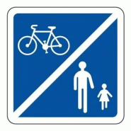 Panneau de partage de la route, vélos et piétons