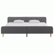 VidaXL Cadre de lit Gris clair Tissu 180 x 200 cm Modèle Nermonis - 284905