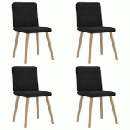 VidaXL Chaises à Manger Lot De 4 Noir Tissu - noir 8721158566911 VidaXL Chaises à Manger Lot De 4 Noir Tissu - noir 8721158566911