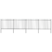 Vidaxl clôture de jardin avec dessus en lance acier 6,8 x 1,5 m noir 277632