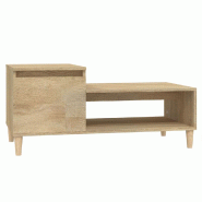 VidaXL Table basse Chêne sonoma 100x50x45 cm Bois d'ingénierie Modèle Outdoor Omega Plus - 821127