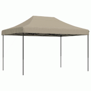 VidaXL Tente de réception pliable escamotable taupe 410x279x315 cm Modèle AbriNote 356 - marron 4005010