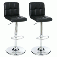 Wellhome Pack de 2 tabourets de bar Well Home Delek couleur noire - noir PK4738