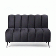 Banquette de restaurant professionnelle CHR Cocoon velours noire, 180 cm  France Mobilier CHR - noir 3760326528882