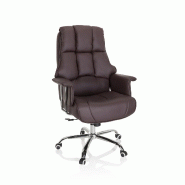 Chaise de bureau / Fauteuil pivotant COMMANDER Similicuir Marron hjh OFFICE - marron plastique 706815