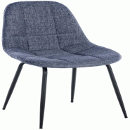 CLP Chaise de salle à manger Tom avec Pieds en métal noir Bleu/Tissu - bleu textile 321172