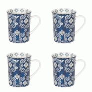 Coffret de 4 mugs Almada 30 cl - Bleu Rond Grès Table Passion - bleu Grès 3106232385049 Coffret de 4 mugs Almada 30 cl - Bleu Rond Grès Table Passion - bleu Grès 3106232385049
