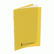 CONQUERANT Lot de 5 Cahier Classique PP piqué A4, 192p./96 feuilles 70g/m², Séyès, coloris jaune - 3020120105383