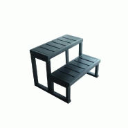 Escalier pvc dark grey 2 marches - h 54 x l 56 x l 68 cm Escalier pvc dark grey 2 marches - h 54 x l 56 x l 68 cm