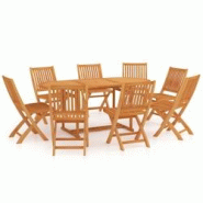Helloshop26 - Ensemble de salle à manger de jardin meuble extérieur 9 pièces bois de teck massif 02_0014082 - 3000130331538 Helloshop26 - Ensemble de salle à manger de jardin meuble extérieur 9 pièces bois de teck massif 02_0014082 - 3000130331538