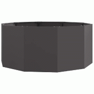 Helloshop26 - Jardinière ronde extérieure moderne 120 x 120 x 50 cm design chic avec entretien minimal en acier noir 02_0052985 - noir acier 3000237