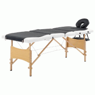 Helloshop26 - Table de massage pliable 4 zones bois noir et blanc 02_0001856 - noir Bois massif 3000089421533 Helloshop26 - Table de massage pliable 4 zones bois noir et blanc 02_0001856 - noir Bois massif 3000089421533