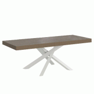Itamoby Table extensible Volantis Premium grise tourterelle 200/304x90 cm avec pieds blancs - beige 8050598054451