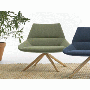 Fauteuil Dunas XL Wood avec pied pyramidal giratoire Fauteuil Dunas XL Wood avec pied pyramidal giratoire