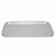 Plateau de service inox 38x27,5x2cm argent