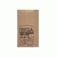 Sachet kraft brun fruits et légumes - capacité 500g - 14+9x20,5cm - par 1000