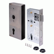 Serrure de portail axe 55mm avec boitier 185x90x30mm - gah ALBERTS - 413408 - 607322