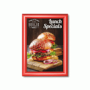 SHOWDOWN Displays Exposiciónate Cadre Clic-Clac Standard A4 Coins En Onglet 25 mm Rouge KRA4G25C3020 - rouge aluminium KRA4G25C3020