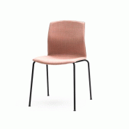 Lot de 4 chaises Kabi tapissées pied en métal Lot de 4 chaises Kabi tapissées pied en métal