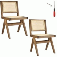 TecTake GmbH tectake Lot 2 chaises en bois avec cannage viennois design rétro chêne clair - 405905 - beige Bois massif 405905 TecTake GmbH tectake Lot 2 chaises en bois avec cannage viennois design rétro chêne clair - 405905 - beige Bois massif 405905