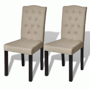 VidaXL Chaises à manger lot de 2 poil de chameau tissu Modèle Arvanelle - 240557