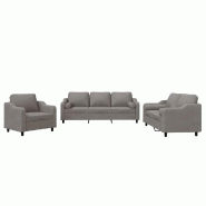 VidaXL Ensemble de canapés 3 pcs avec coussins taupe tissu Modèle Helios Industriel - 3201793