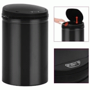 VidaXL Poubelle à Capteur Automatique 30 L Acier Au Carbone Noir - noir 322698 VidaXL Poubelle à Capteur Automatique 30 L Acier Au Carbone Noir - noir 322698