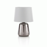 AQA Design Lampe de table RAQUEL blanche/argent en céramique, tissu L.17 P.17 H.29 - argenté céramique MP04130