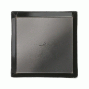 Assiette carrée Quartz bagasse laminée PE noire 9x8x1,6cm - par 400