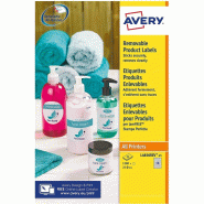 AVERY 1200 étiquettes enlevables blanc, format Ø 25 mm (25 feuilles A4 / cdt) - 5014702134128