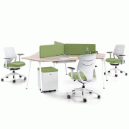 Bureau bench 3 personnes original avec panneaux en tissu Bureau bench 3 personnes original avec panneaux en tissu