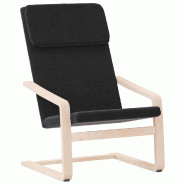 Décoshop26 - Fauteuil lounge chaise de canapé design moderne en tissu noir DEC026736 - noir 3000255983032