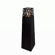 Divina Fire Cheminée au bioéthanol de jardin pour extérieur Vulcano Noir 40x40x145 - noir 8056157805892