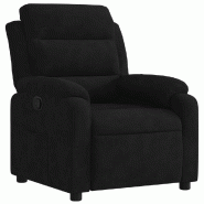 Fauteuil inclinable noir velours Modèle Norelion - 373506