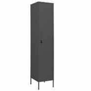 Helloshop26 - Armoire à casiers moderne 35 x 46 x 180 cm avec 4 étagères ajustables déco bureau en acier anthracite 02_0046891 - acier 3000234483379