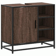 Helloshop26 - Armoire de lavabo rétro élégante salle de bain 65 x 33 x 60 cm grand espace de rangement style industriel en bois 02_0049671 - métal