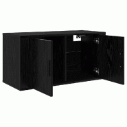 Helloshop26 - Meuble TV mural rectangulaire 80 x 34,5 x 40 cm avec rangement optimal design rustique en bois d'ingénierie chêne noir 02_0052704 - no