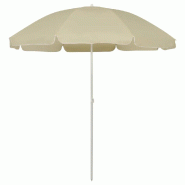 Helloshop26 - Parasol de plage inclinable anti-UV 240 x 240 cm style Hawaï en polyester blanc 02_0046510 - blanc polyester 3000234273338