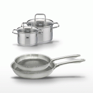 Lot 2 Poêles 24/28cm & 2 Faitouts 16/20cm Elo Relief Passion - gris Acier inoxydable 18/10 3176239953688
